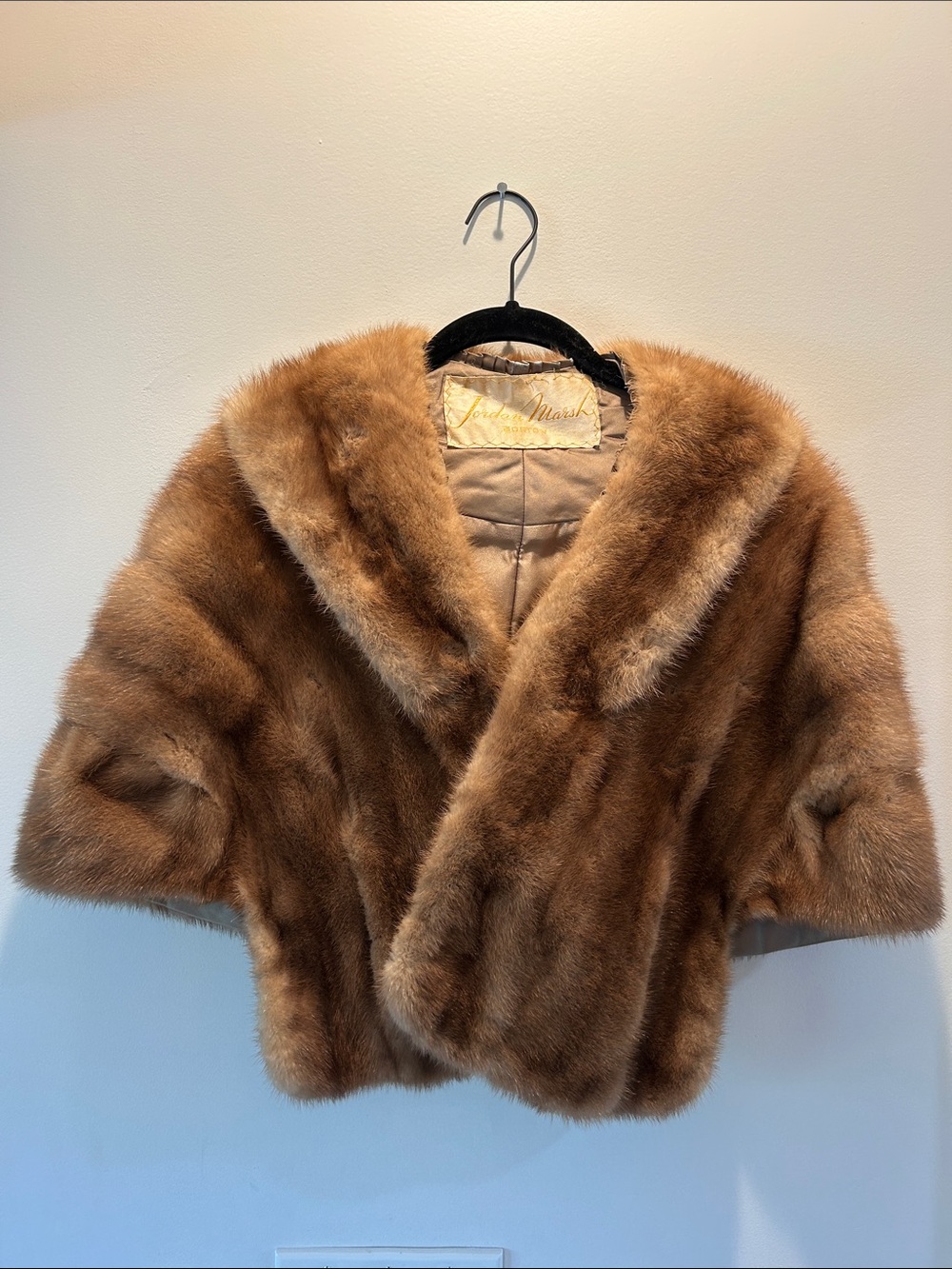 Vintage Jordan Brown Fur Shawl